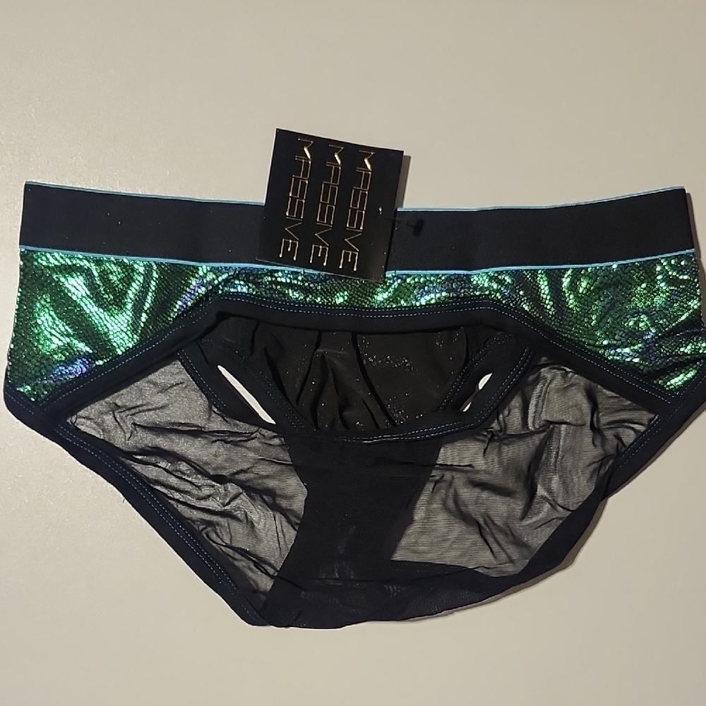 Andrew Christian Men's Iridescent Black Briefs - Picture 3 of 4